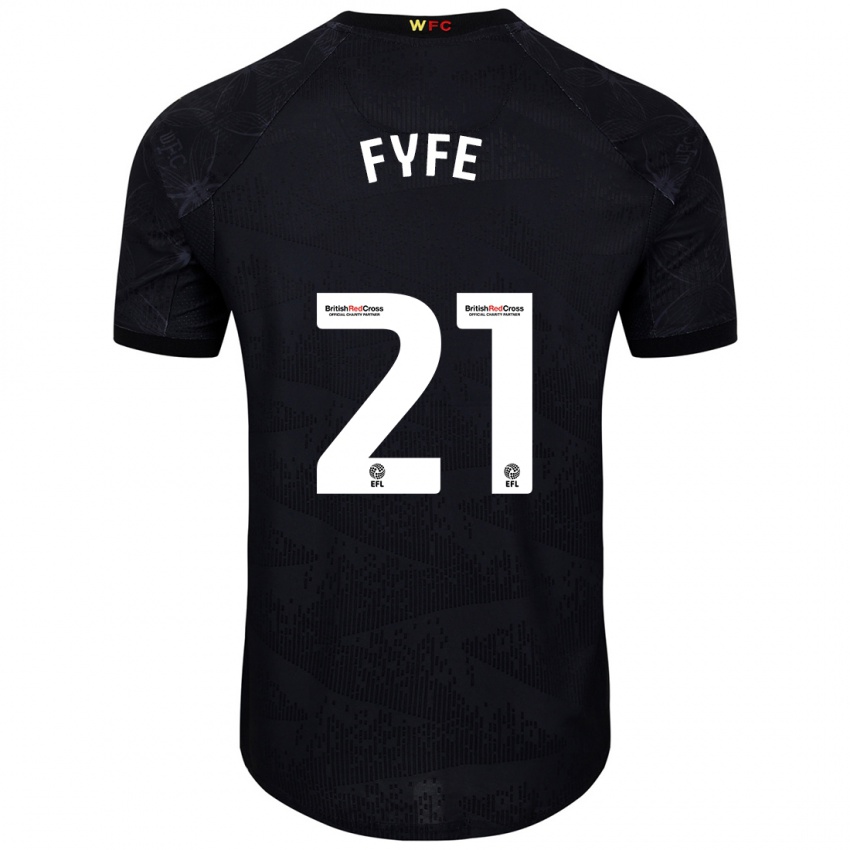 Niño Camiseta Flo Fyfe #21 Negro Blanco 2ª Equipación 2024/25 La Camisa Perú