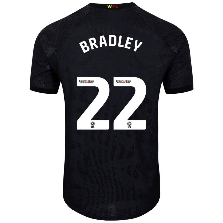 Niño Camiseta Jade Bradley #22 Negro Blanco 2ª Equipación 2024/25 La Camisa Perú