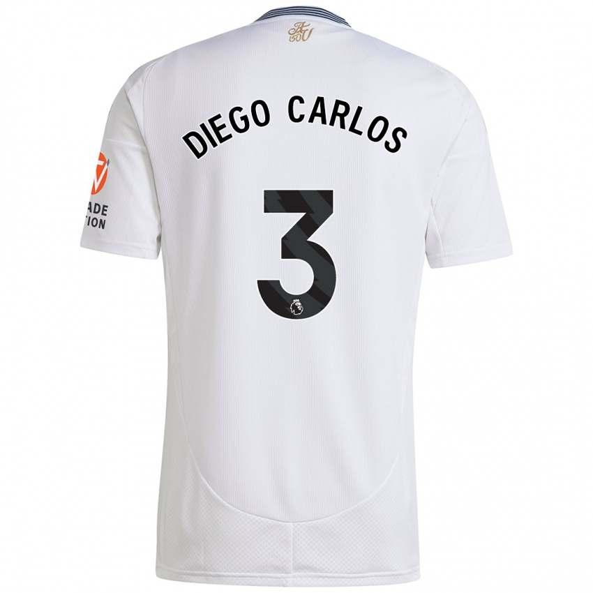 Niño Camiseta Diego Carlos #3 Blanco 2ª Equipación 2024/25 La Camisa Perú