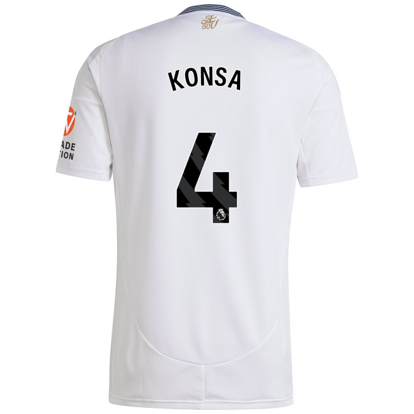 Niño Camiseta Ezri Konsa #4 Blanco 2ª Equipación 2024/25 La Camisa Perú