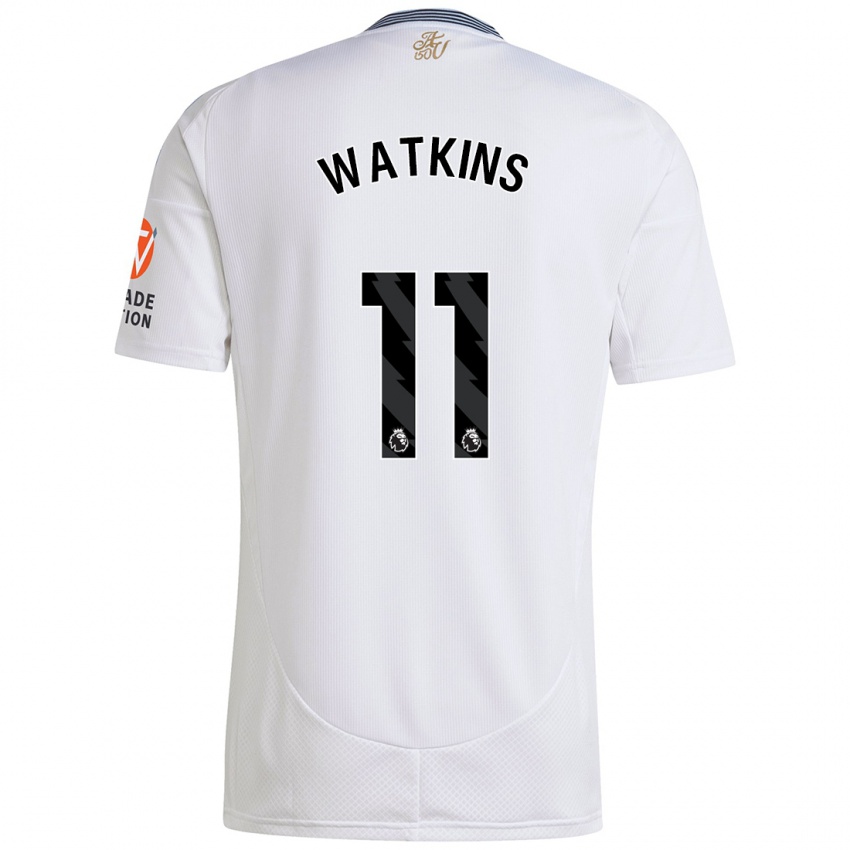 Niño Camiseta Ollie Watkins #11 Blanco 2ª Equipación 2024/25 La Camisa Perú