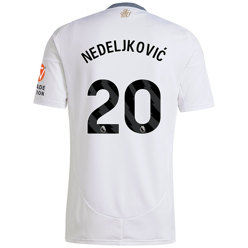 Niño Camiseta Kosta Nedeljkovic #20 Blanco 2ª Equipación 2024/25 La Camisa Perú