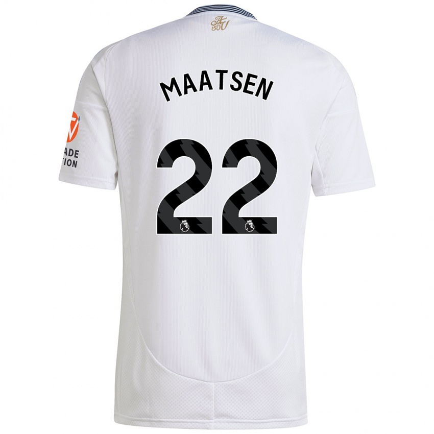 Niño Camiseta Ian Maatsen #22 Blanco 2ª Equipación 2024/25 La Camisa Perú