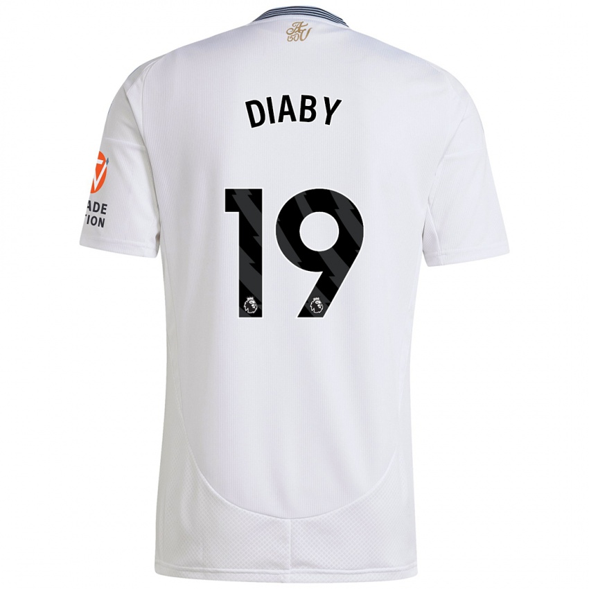 Niño Camiseta Moussa Diaby #19 Blanco 2ª Equipación 2024/25 La Camisa Perú