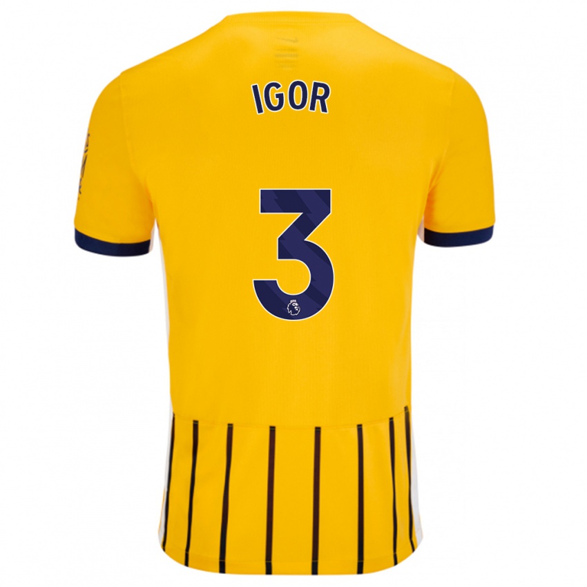 Niño Camiseta Igor #3 Dorado Azul Rayas 2ª Equipación 2024/25 La Camisa Perú