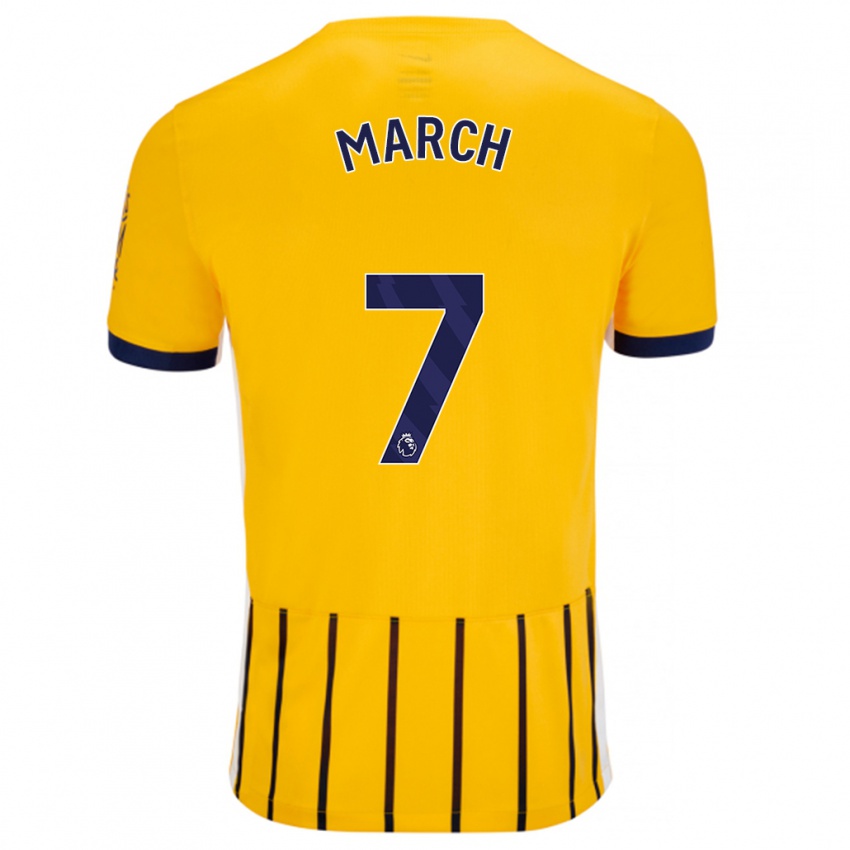 Niño Camiseta Solly March #7 Dorado Azul Rayas 2ª Equipación 2024/25 La Camisa Perú