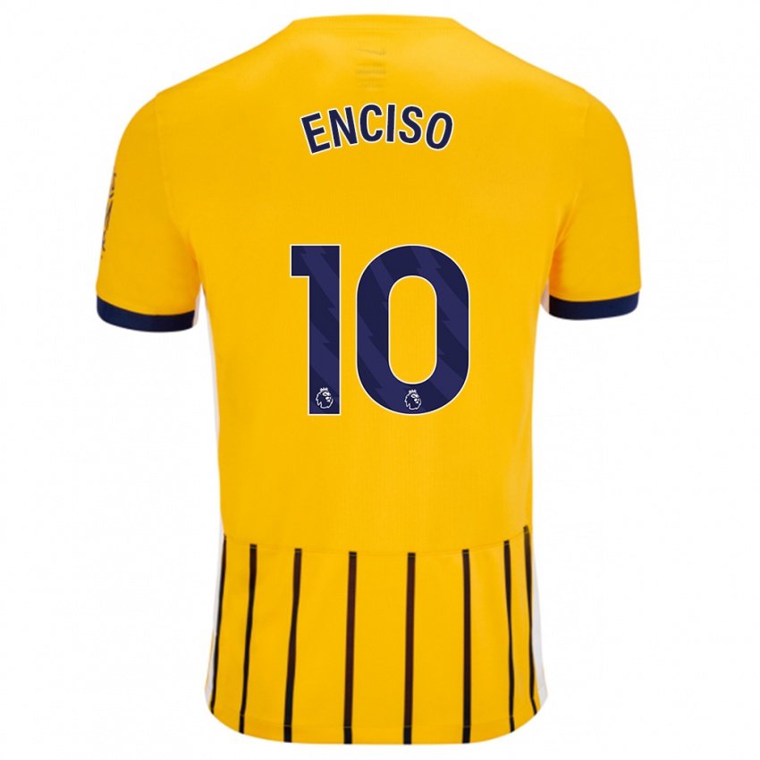 Niño Camiseta Julio Enciso #10 Dorado Azul Rayas 2ª Equipación 2024/25 La Camisa Perú