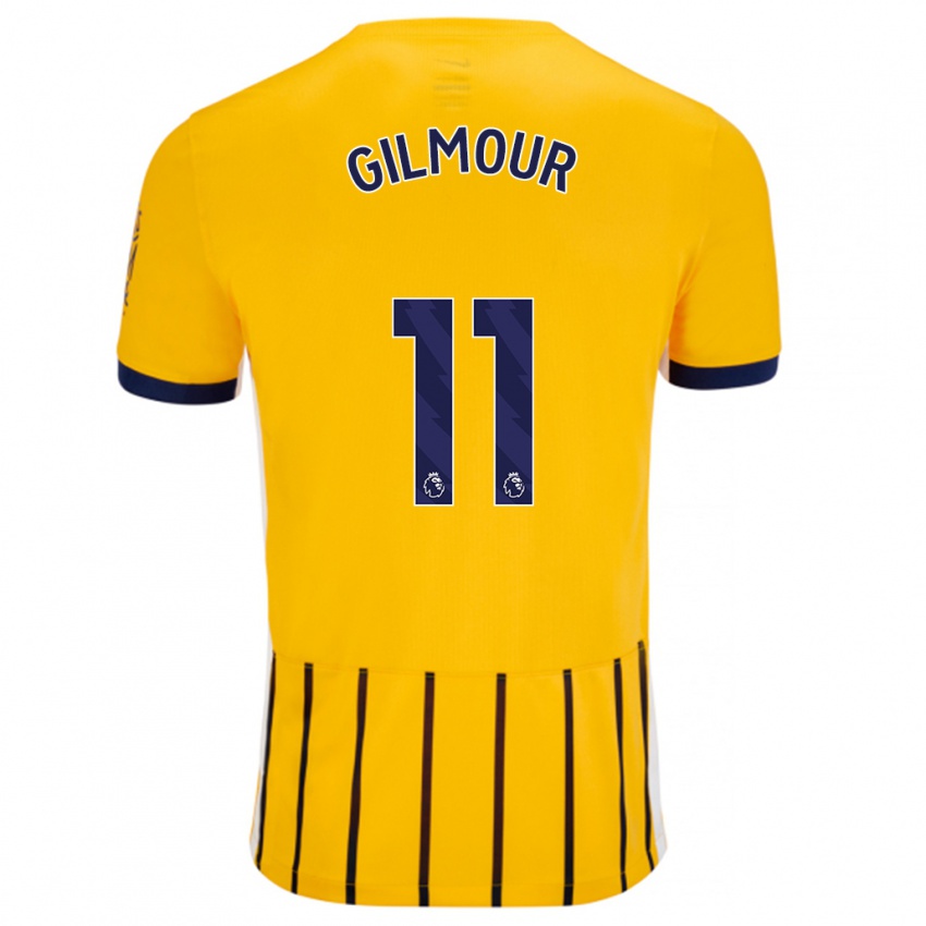 Niño Camiseta Billy Gilmour #11 Dorado Azul Rayas 2ª Equipación 2024/25 La Camisa Perú