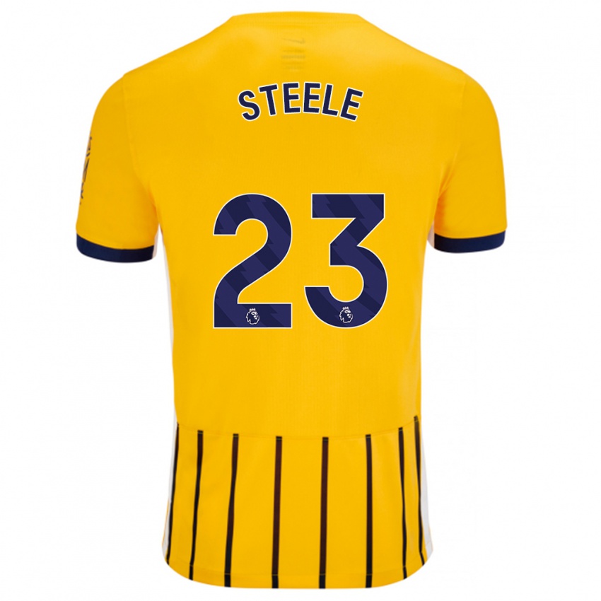 Niño Camiseta Jason Steele #23 Dorado Azul Rayas 2ª Equipación 2024/25 La Camisa Perú