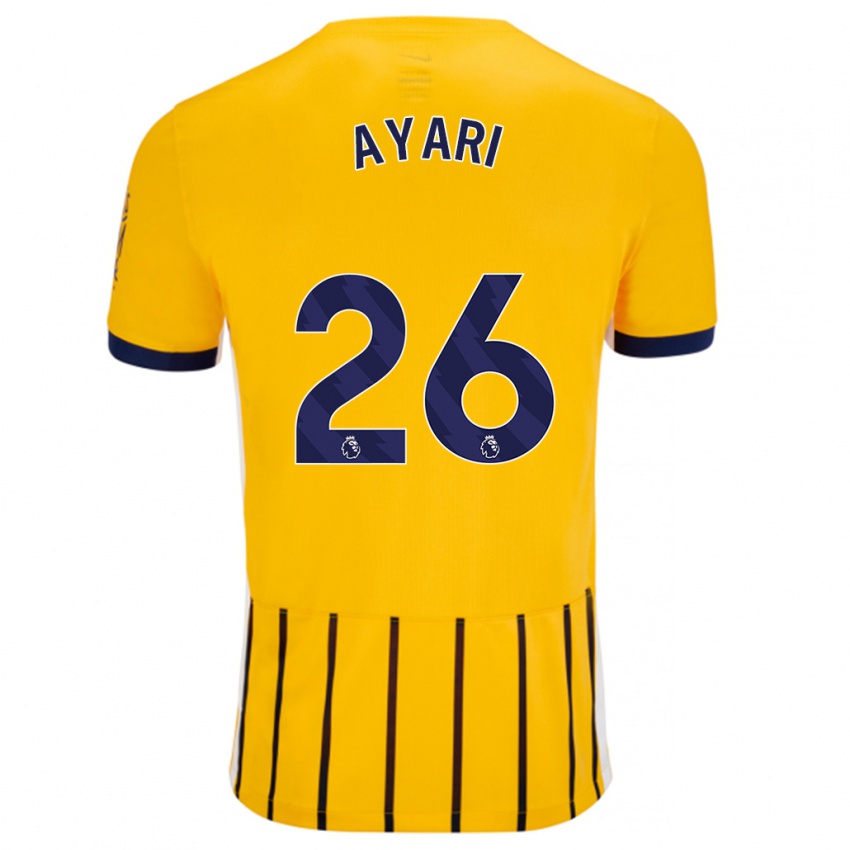 Niño Camiseta Yasin Ayari #26 Dorado Azul Rayas 2ª Equipación 2024/25 La Camisa Perú