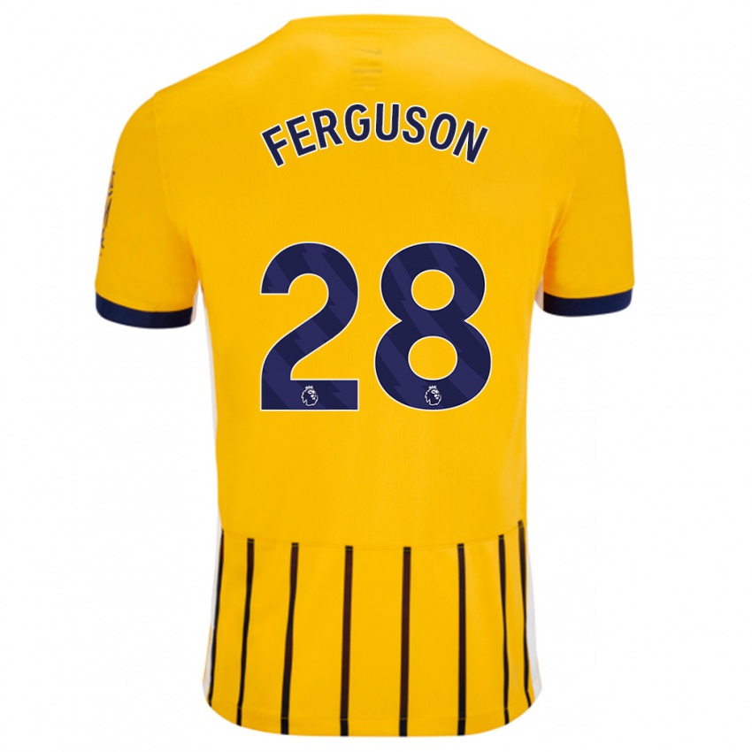 Niño Camiseta Evan Ferguson #28 Dorado Azul Rayas 2ª Equipación 2024/25 La Camisa Perú