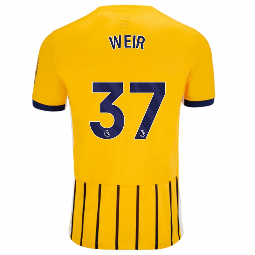 Niño Camiseta Jensen Weir #37 Dorado Azul Rayas 2ª Equipación 2024/25 La Camisa Perú