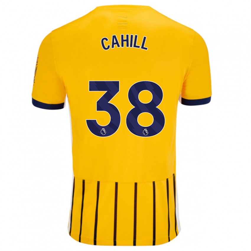 Niño Camiseta Killian Cahill #38 Dorado Azul Rayas 2ª Equipación 2024/25 La Camisa Perú