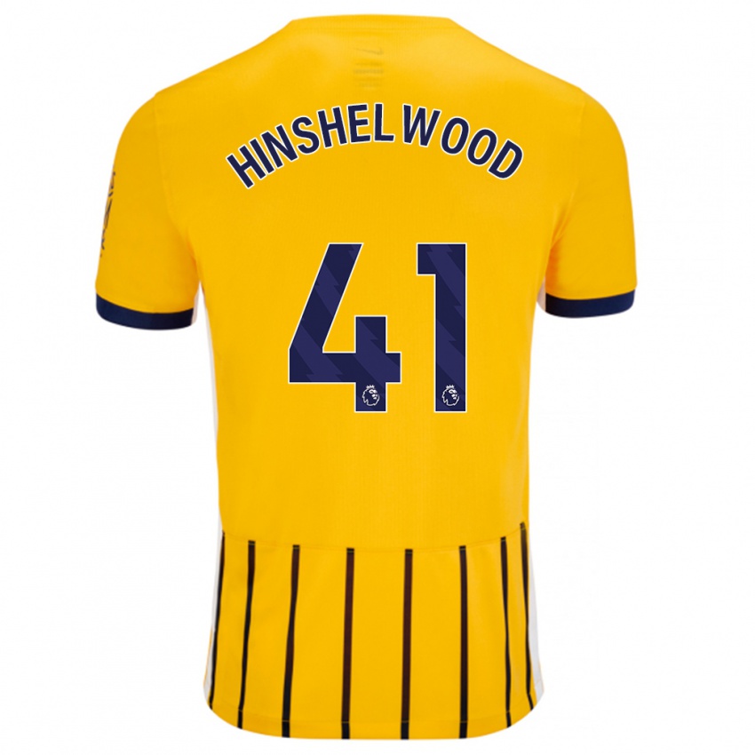 Niño Camiseta Jack Hinshelwood #41 Dorado Azul Rayas 2ª Equipación 2024/25 La Camisa Perú