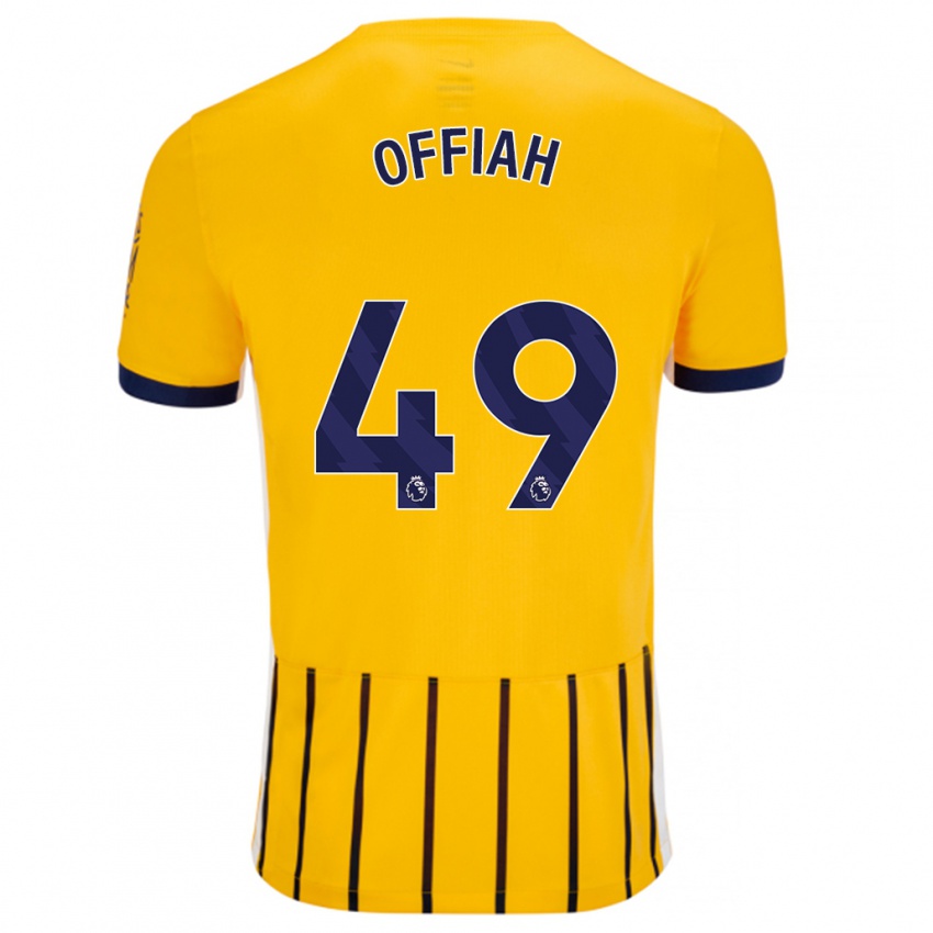 Niño Camiseta Odel Offiah #49 Dorado Azul Rayas 2ª Equipación 2024/25 La Camisa Perú