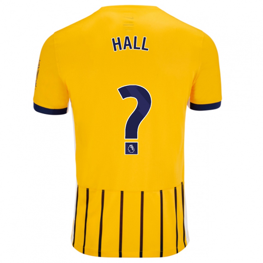 Niño Camiseta Steven Hall #0 Dorado Azul Rayas 2ª Equipación 2024/25 La Camisa Perú