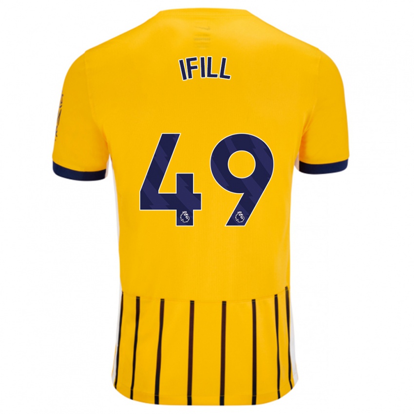 Niño Camiseta Marcus Ifill #49 Dorado Azul Rayas 2ª Equipación 2024/25 La Camisa Perú