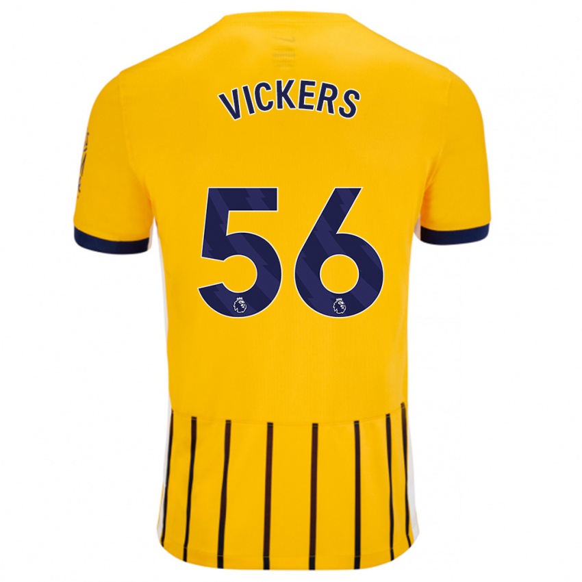 Niño Camiseta Caylan Vickers #56 Dorado Azul Rayas 2ª Equipación 2024/25 La Camisa Perú