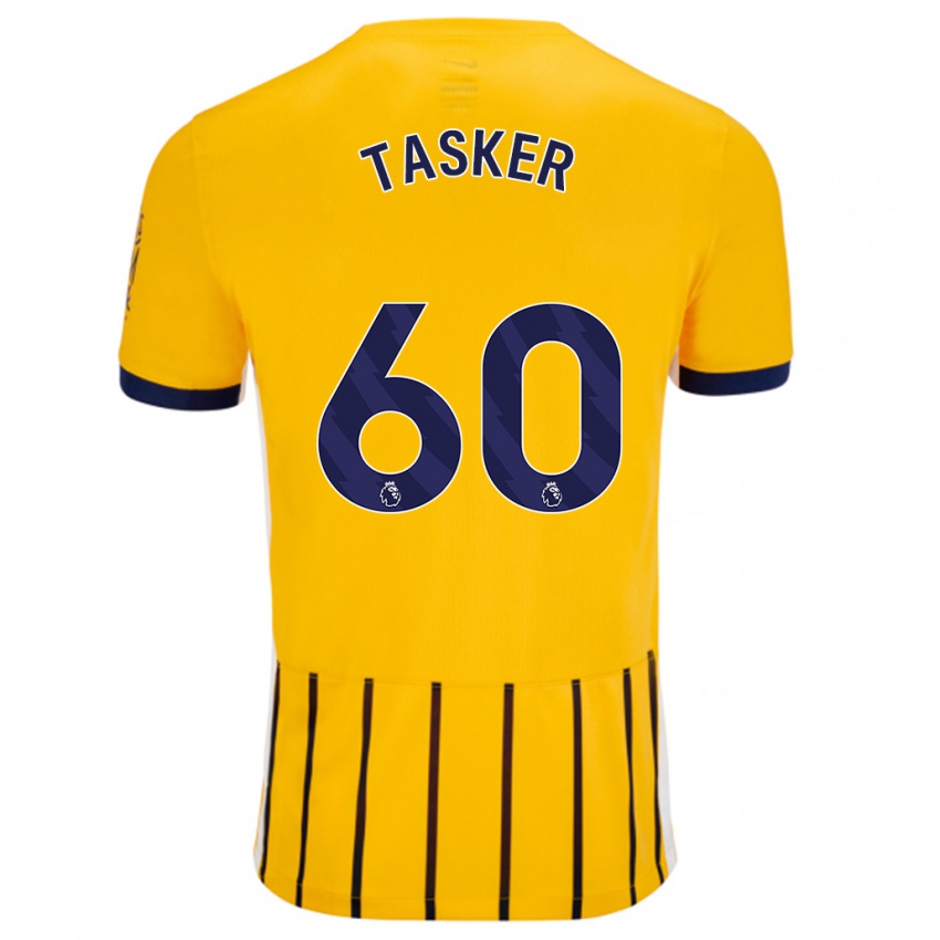 Niño Camiseta Charlie Tasker #60 Dorado Azul Rayas 2ª Equipación 2024/25 La Camisa Perú