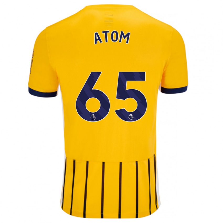 Niño Camiseta Noel Atom #65 Dorado Azul Rayas 2ª Equipación 2024/25 La Camisa Perú