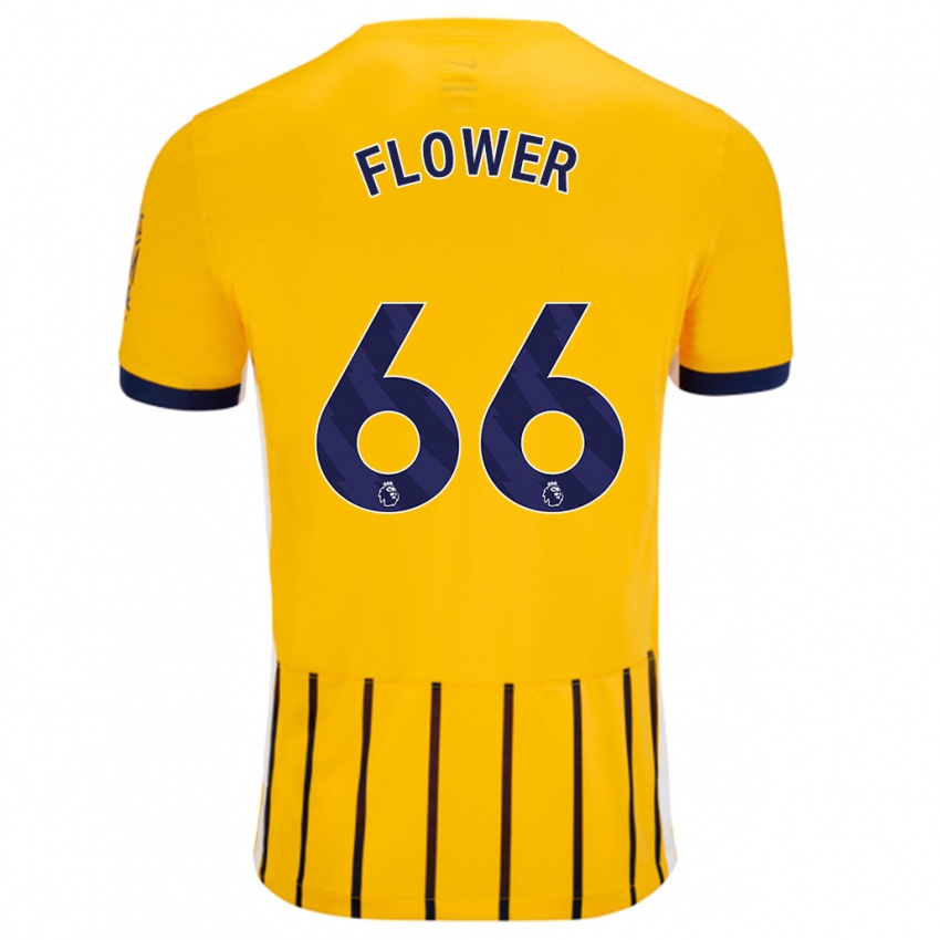 Niño Camiseta Louis Flower #66 Dorado Azul Rayas 2ª Equipación 2024/25 La Camisa Perú