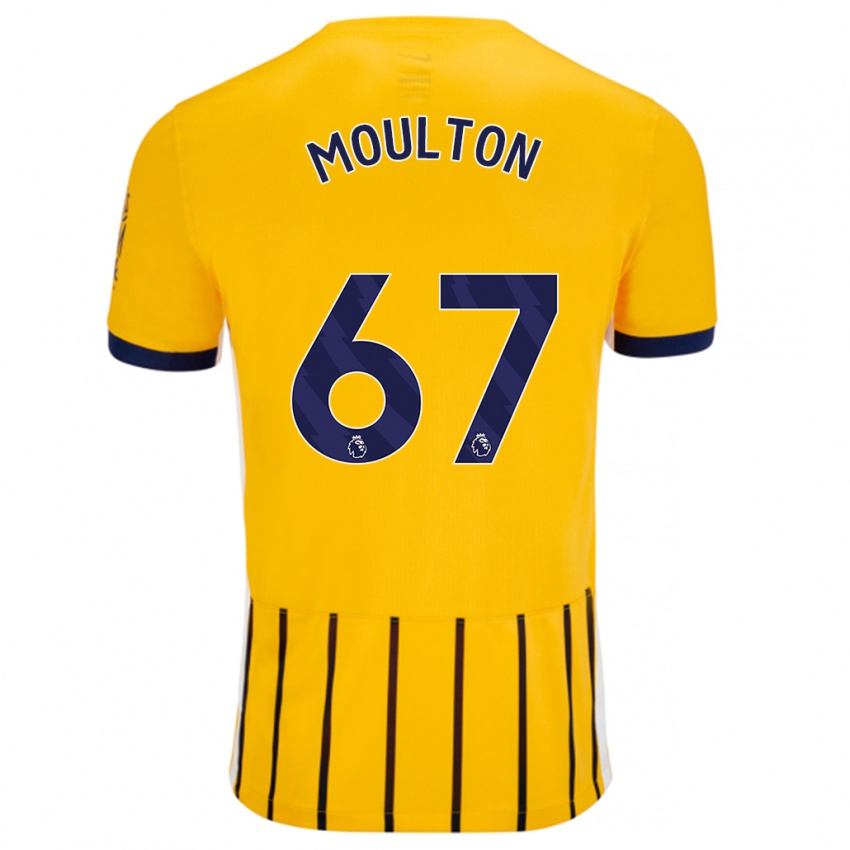 Niño Camiseta Remeiro Moulton #67 Dorado Azul Rayas 2ª Equipación 2024/25 La Camisa Perú