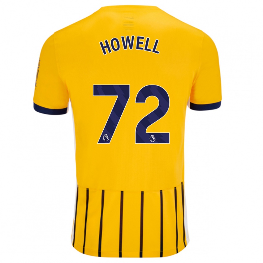 Niño Camiseta Harry Howell #72 Dorado Azul Rayas 2ª Equipación 2024/25 La Camisa Perú