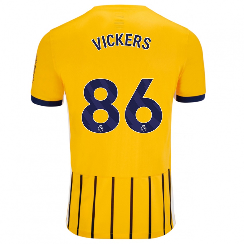 Niño Camiseta Jacob Vickers #86 Dorado Azul Rayas 2ª Equipación 2024/25 La Camisa Perú