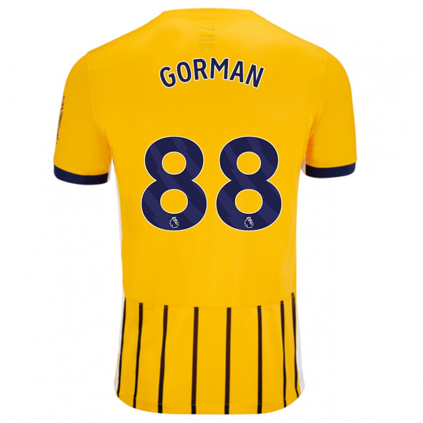 Niño Camiseta Ronnie Gorman #88 Dorado Azul Rayas 2ª Equipación 2024/25 La Camisa Perú