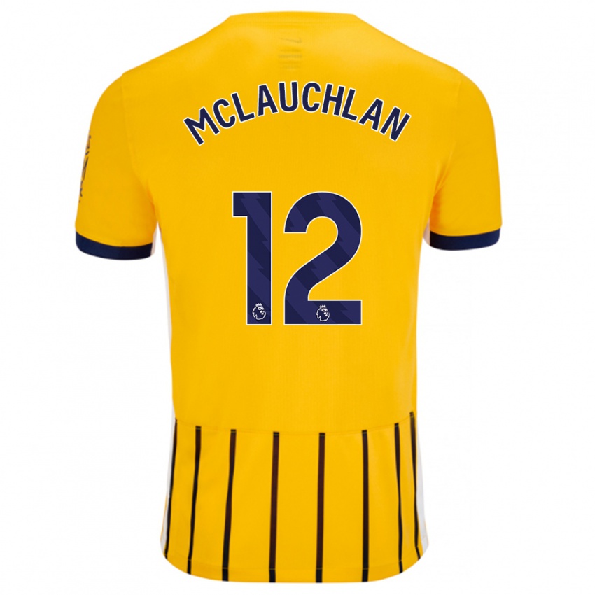 Niño Camiseta Rachel Mclauchlan #12 Dorado Azul Rayas 2ª Equipación 2024/25 La Camisa Perú