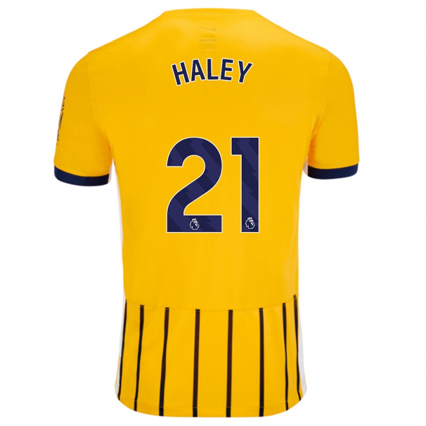 Niño Camiseta Madison Haley #21 Dorado Azul Rayas 2ª Equipación 2024/25 La Camisa Perú