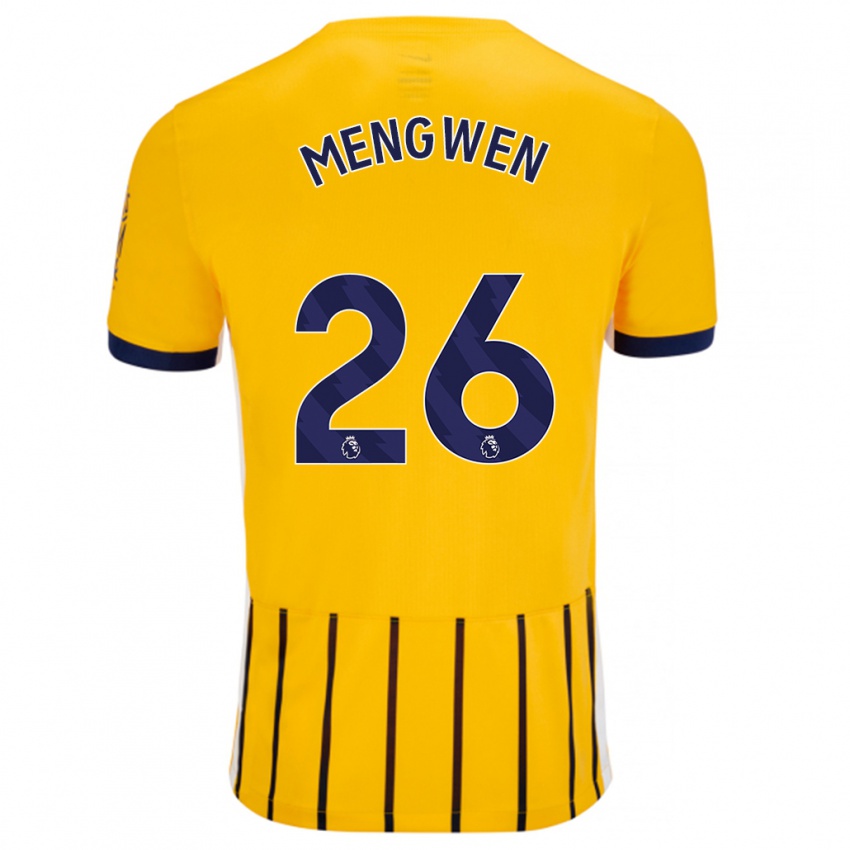 Niño Camiseta Li Mengwen #26 Dorado Azul Rayas 2ª Equipación 2024/25 La Camisa Perú