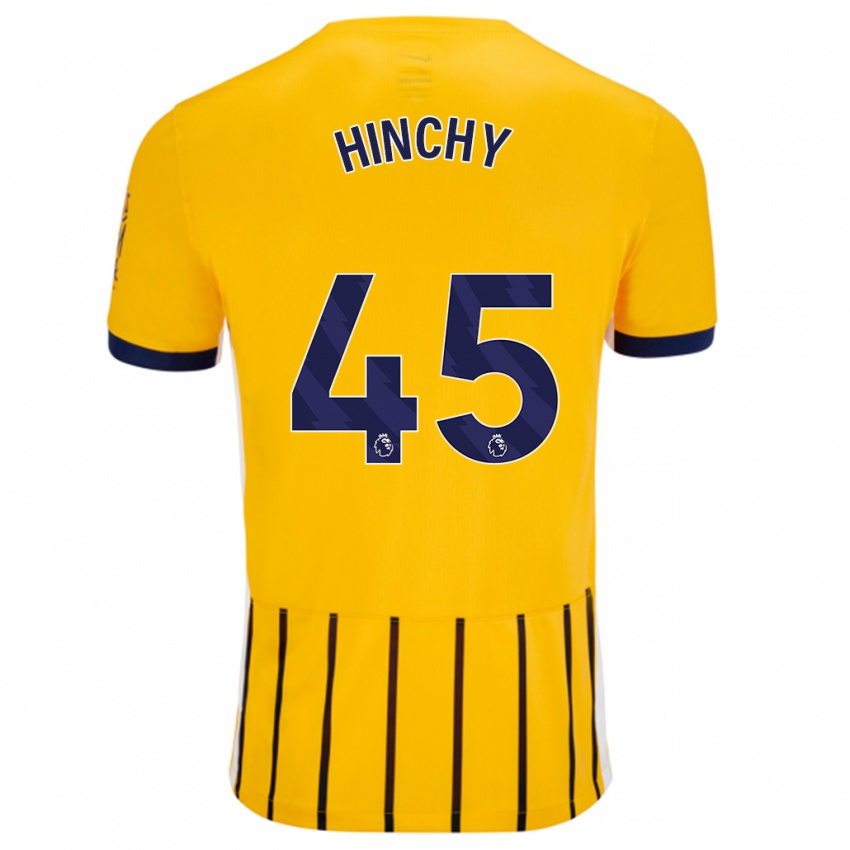 Niño Camiseta Jack Hinchy #45 Dorado Azul Rayas 2ª Equipación 2024/25 La Camisa Perú