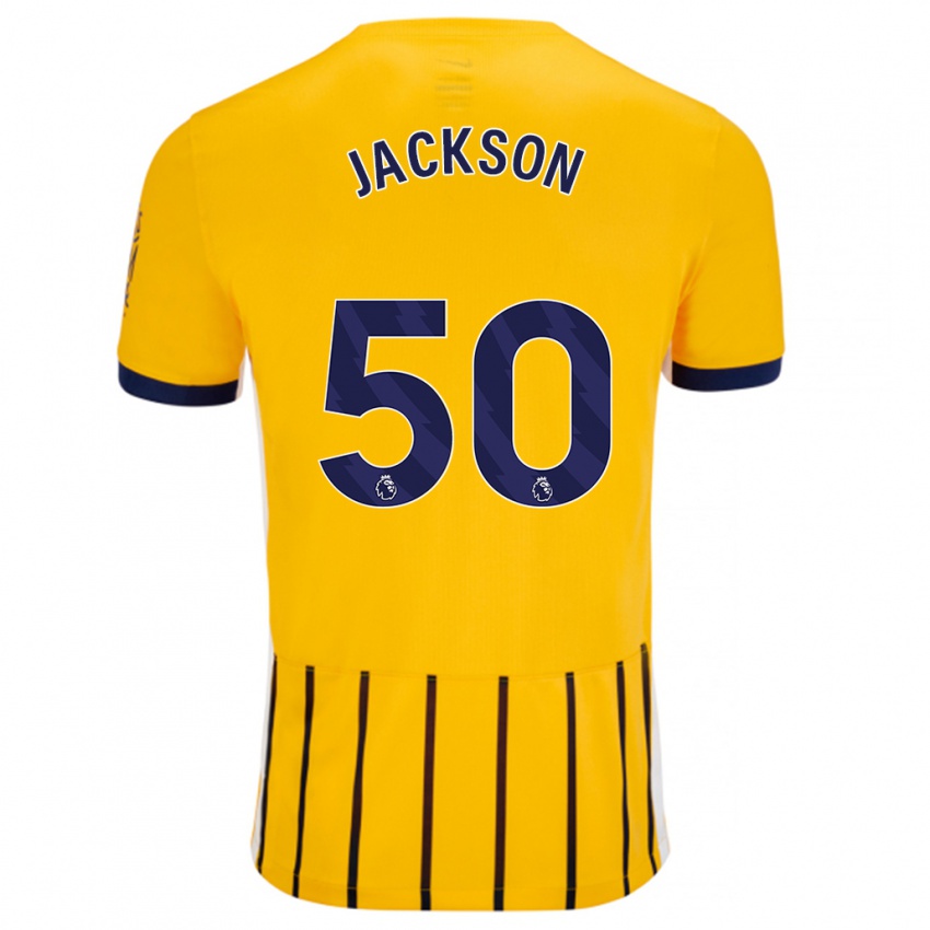 Niño Camiseta Ben Jackson #50 Dorado Azul Rayas 2ª Equipación 2024/25 La Camisa Perú