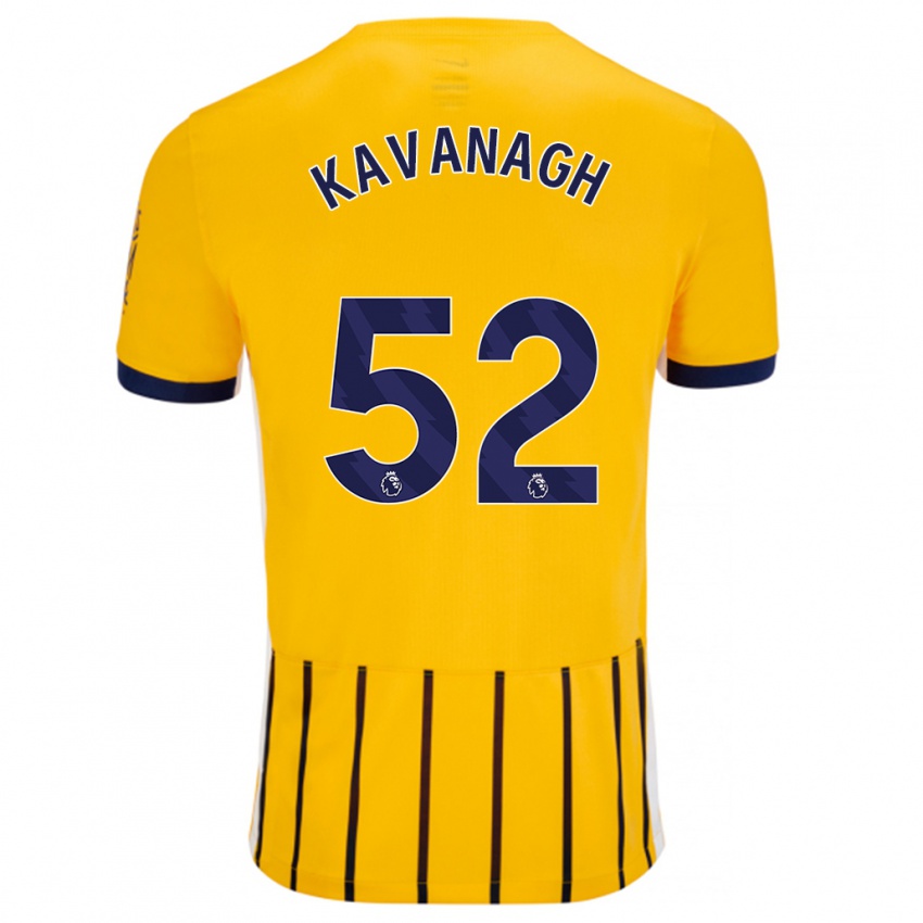 Niño Camiseta Leigh Kavanagh #52 Dorado Azul Rayas 2ª Equipación 2024/25 La Camisa Perú