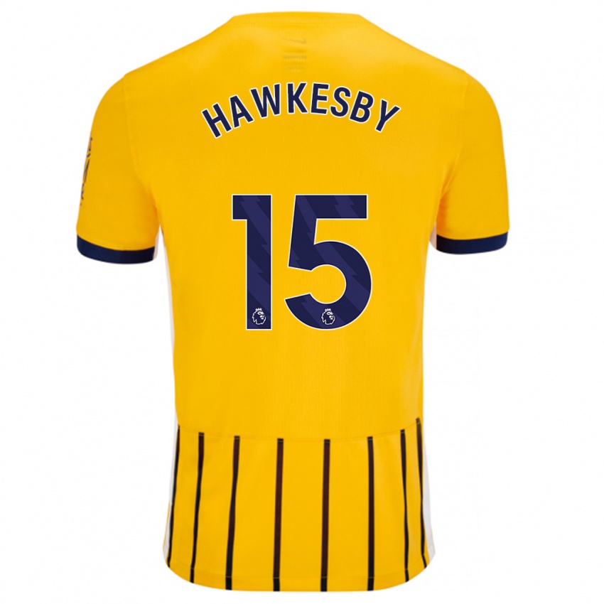 Niño Camiseta Mackenzie Hawkesby #15 Dorado Azul Rayas 2ª Equipación 2024/25 La Camisa Perú