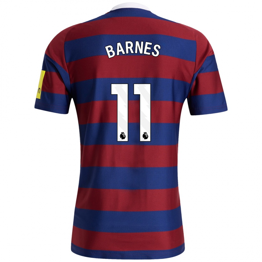 Niño Camiseta Harvey Barnes #11 Burdeos Azul Marino 2ª Equipación 2024/25 La Camisa Perú