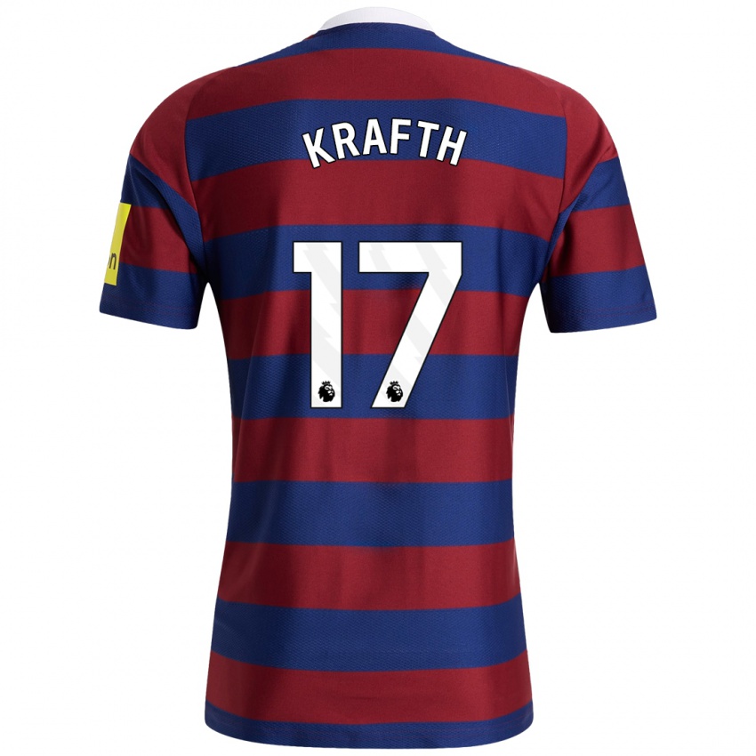 Niño Camiseta Emil Krafth #17 Burdeos Azul Marino 2ª Equipación 2024/25 La Camisa Perú