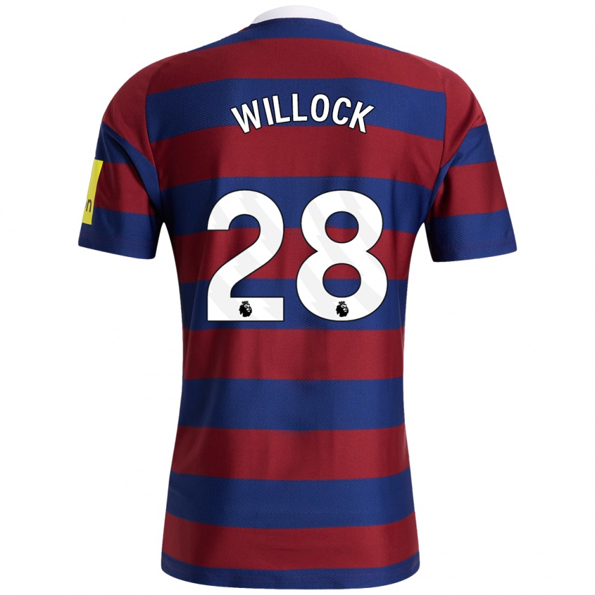 Niño Camiseta Joe Willock #28 Burdeos Azul Marino 2ª Equipación 2024/25 La Camisa Perú