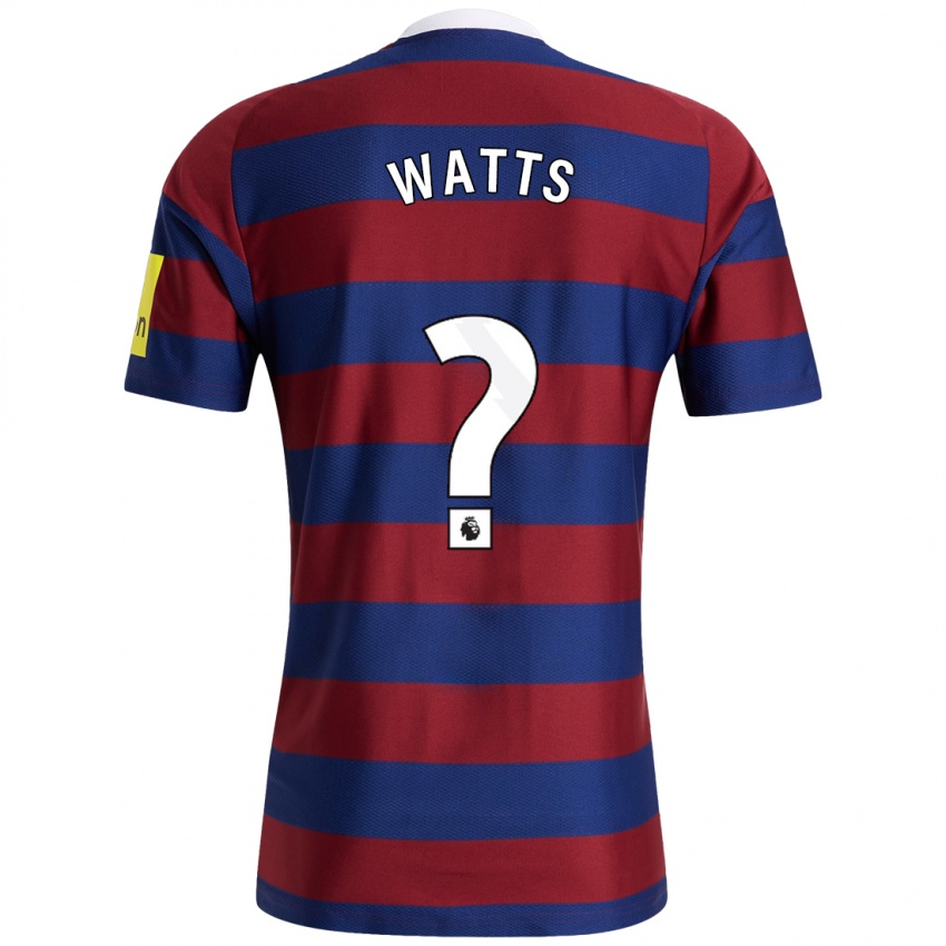 Niño Camiseta Logan Watts #0 Burdeos Azul Marino 2ª Equipación 2024/25 La Camisa Perú