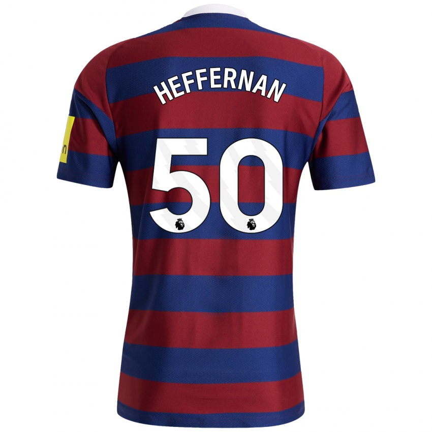 Niño Camiseta Cathal Heffernan #50 Burdeos Azul Marino 2ª Equipación 2024/25 La Camisa Perú