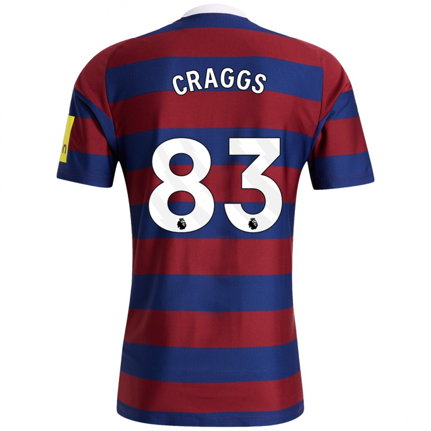 Niño Camiseta Luke Craggs #83 Burdeos Azul Marino 2ª Equipación 2024/25 La Camisa Perú