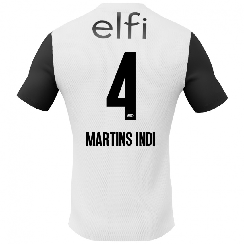 Niño Camiseta Bruno Martins Indi #4 Blanco Negro 2ª Equipación 2024/25 La Camisa Perú