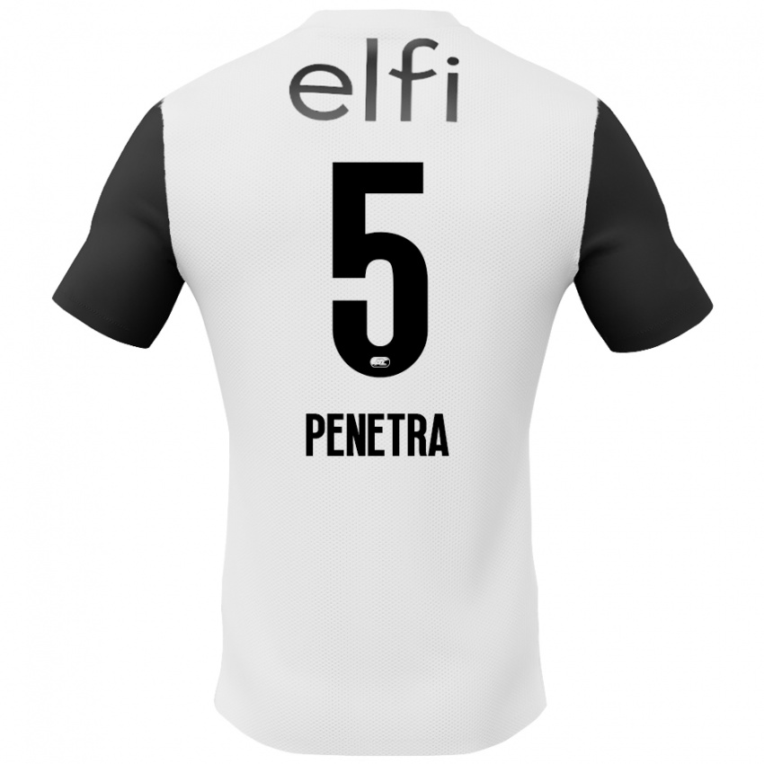 Niño Camiseta Alexandre Penetra #5 Blanco Negro 2ª Equipación 2024/25 La Camisa Perú