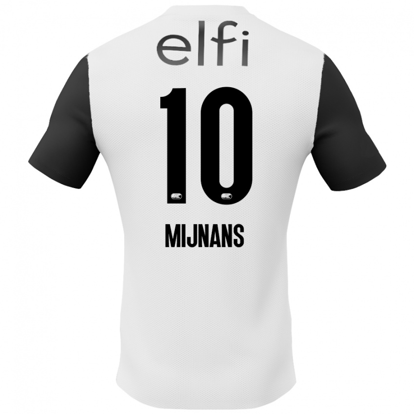 Niño Camiseta Sven Mijnans #10 Blanco Negro 2ª Equipación 2024/25 La Camisa Perú