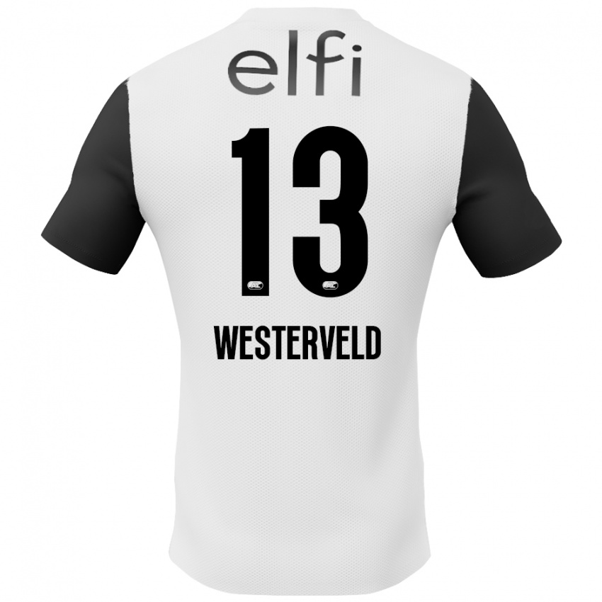 Niño Camiseta Sem Westerveld #13 Blanco Negro 2ª Equipación 2024/25 La Camisa Perú