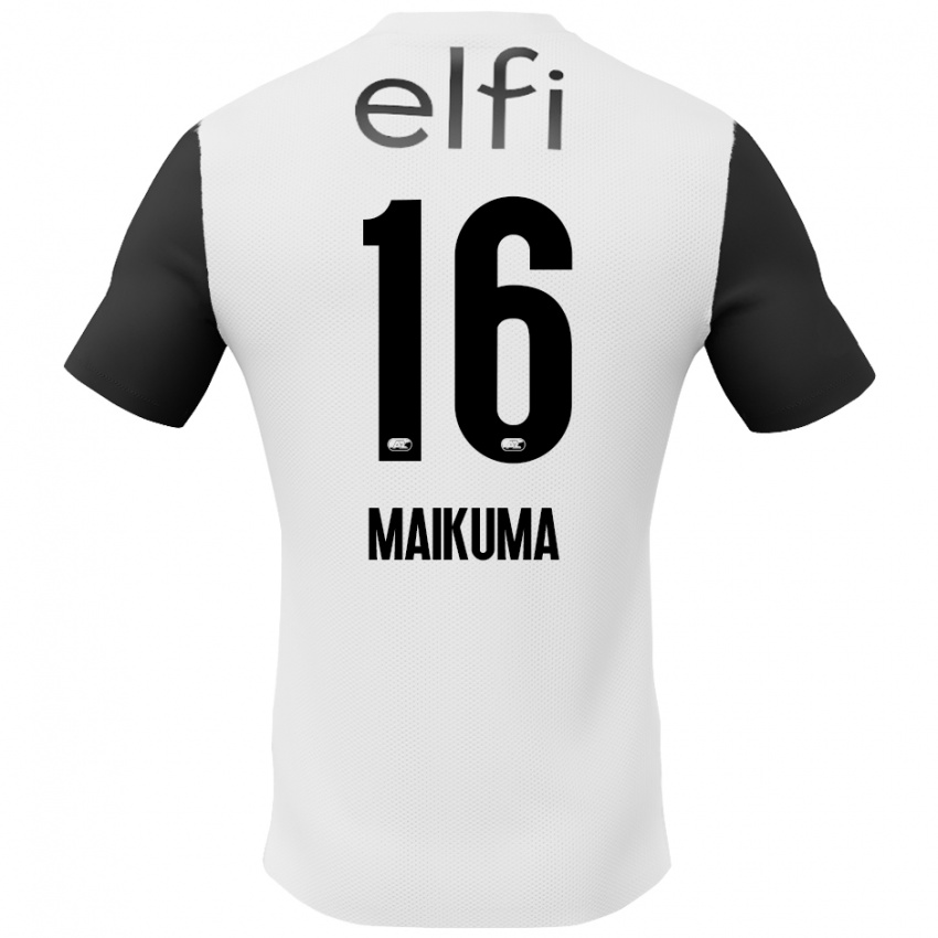 Niño Camiseta Seiya Maikuma #16 Blanco Negro 2ª Equipación 2024/25 La Camisa Perú