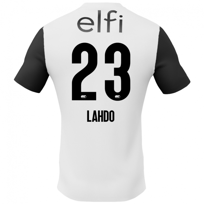 Niño Camiseta Mayckel Lahdo #23 Blanco Negro 2ª Equipación 2024/25 La Camisa Perú