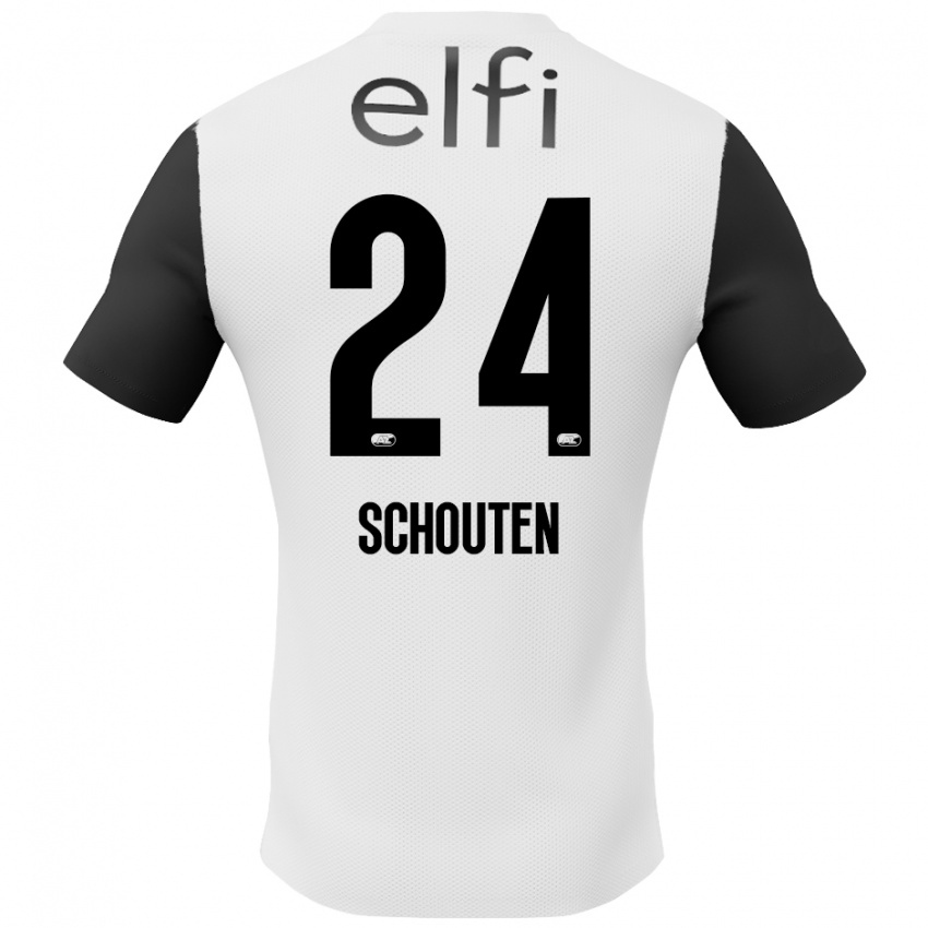 Niño Camiseta Lewis Schouten #24 Blanco Negro 2ª Equipación 2024/25 La Camisa Perú