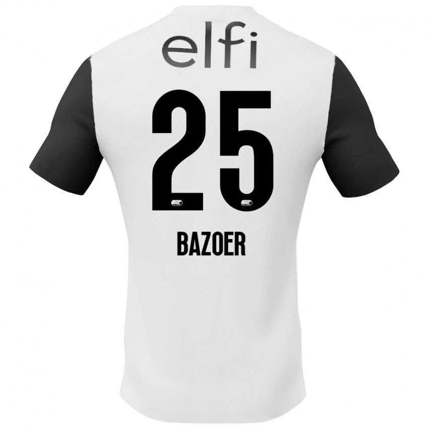 Niño Camiseta Riechedly Bazoer #25 Blanco Negro 2ª Equipación 2024/25 La Camisa Perú